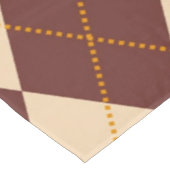 Brown Beige Autumn Herfst Argyle Diamond Pattern Tafelkleed (Gekanteld)