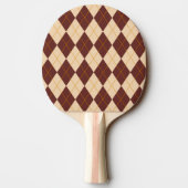 Brown Beige Autumn Herfst Argyle Diamond Pattern Tafeltennisbatje (Achterkant)