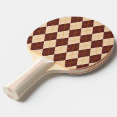 Brown Beige Autumn Herfst Argyle Diamond Pattern Tafeltennisbatje (Voorkant Gekanteld)