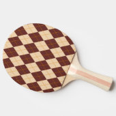 Brown Beige Autumn Herfst Argyle Diamond Pattern Tafeltennisbatje (Zijkant)