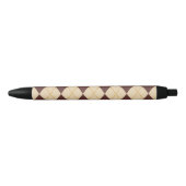 Brown Beige Autumn Herfst Argyle Diamond Pattern Zwarte Inkt Pen (Voorkant)