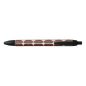 Brown Beige Autumn Herfst Argyle Diamond Pattern Zwarte Inkt Pen (Achterkant)