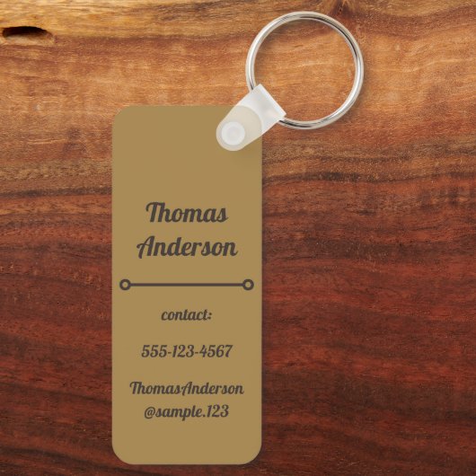 Brown Beige Black Color Combination Sleutelhanger (Achterkant)