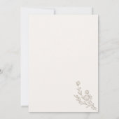 Brown Beige Bouquet Boho Minimal Botanical Kaart (Achterkant)