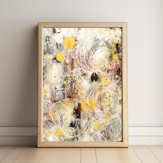 Brown Beige Contemporary Abstract Art Poster