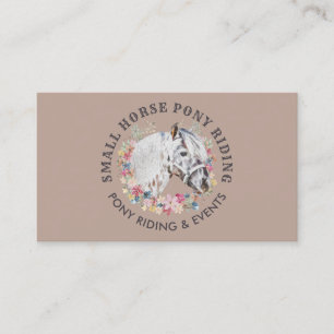 Brown Beige Pony Equestrian Trainer Horse Visitekaartje
