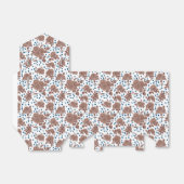 Brown beige rose flowers on polka dot background  bedankdoosjes (Uitgevouwen)
