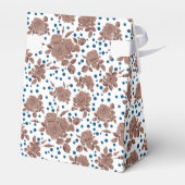 Brown beige rose flowers on polka dot background  bedankdoosjes (Achterkant)