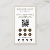 Brown Beige Stripes Bakery Logo Loyalty Punch Visitekaartje (Achterkant)