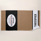 Brown Belt BJJ Kwaliteit Sinds 1925 Gym Dojo Strandlaken (Voorkant)