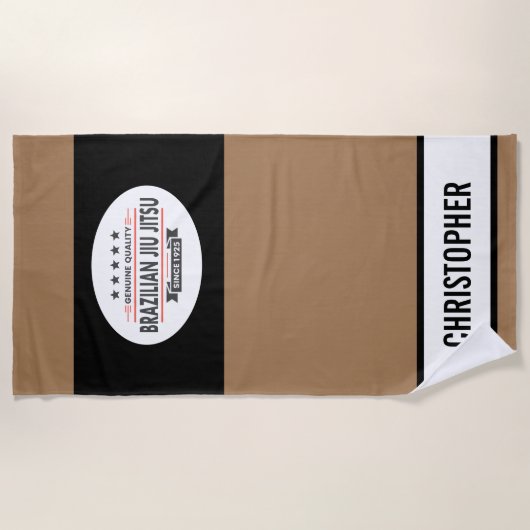 Brown Belt BJJ Kwaliteit Sinds 1925 Gym Dojo Strandlaken (Voorkant)