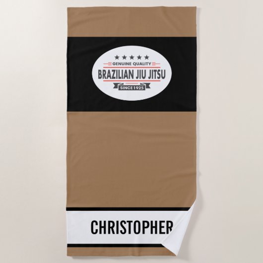 Brown Belt BJJ Kwaliteit Sinds 1925 Gym Dojo Strandlaken (Voorkant)