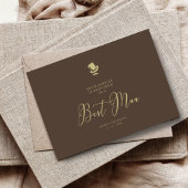 Brown Best Man Chic Wedding Simple proposal Kaart