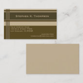 Brown Biege Professional Stripes Block Visitekaartje (Voorkant / Achterkant)