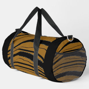 Brown + Black Animal Stripe Atletische Gym Reizen Plunjezak