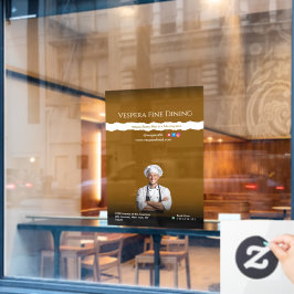 Brown Black Chef Restaurants and Food Lovers Raamsticker