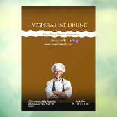Brown Black Chef Restaurants and Food Lovers Raamsticker (Vel 3)