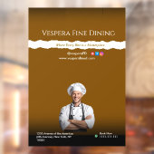 Brown Black Chef Restaurants and Food Lovers Raamsticker (Vel 2)