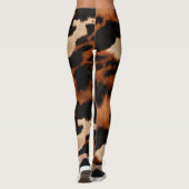 Brown Black Cream Faux Cow Print Leggings (Achterkant)