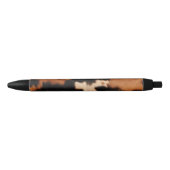 Brown Black Cream Faux Cow Print Zwarte Inkt Pen (Voorkant)