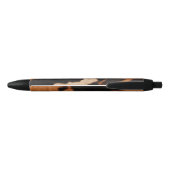 Brown Black Cream Faux Cow Print Zwarte Inkt Pen (Achterkant)
