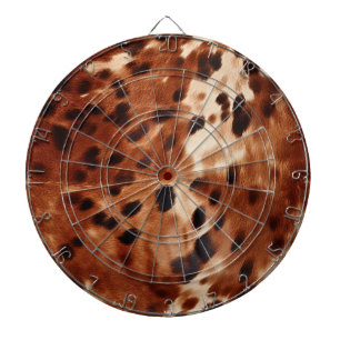 Brown Black Cream Faux Koeienhuid Dartbord