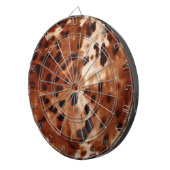 Brown Black Cream Faux Koeienhuid Dartbord (Voorkant Rechts)