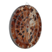 Brown Black Cream Faux Koeienhuid Dartbord (Voorkant Links)