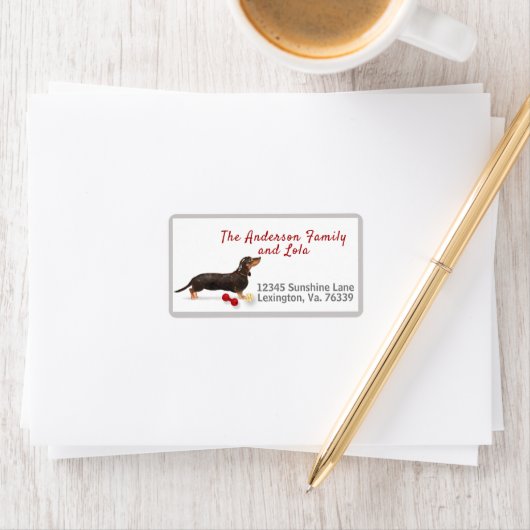 Brown Black Dachshund Home Return Label (Insitu)