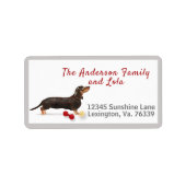 Brown Black Dachshund Home Return Label (Voorkant)