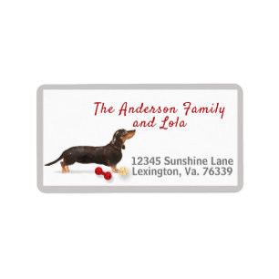 Brown Black Dachshund Home Return Label