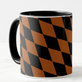 Brown Black Harlequin Diamonds Checkers Design  Mok