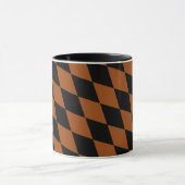 Brown Black Harlequin Diamonds Checkers Design Mok (Midden)