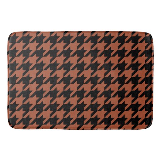 Brown Black Houndstooth Check Badmat (Voorkant)