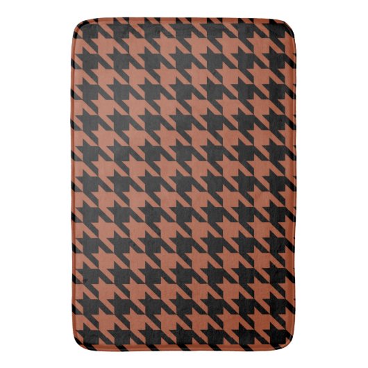 Brown Black Houndstooth Check Badmat (Voorkant Verticaal)