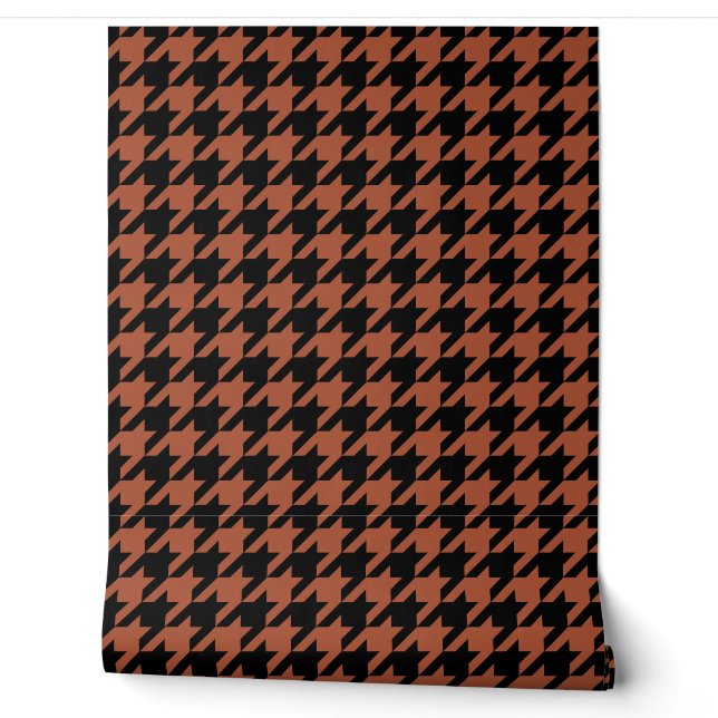 Brown Black Houndstooth Check Behang (Afrollen)