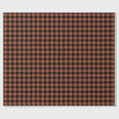 Brown Black Houndstooth Check Cadeaupapier (Vlak)