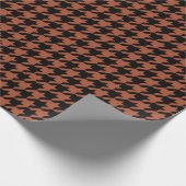 Brown Black Houndstooth Check Cadeaupapier (Hoek)