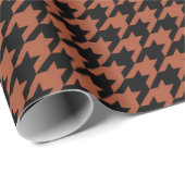 Brown Black Houndstooth Check Cadeaupapier (Rol Hoek)