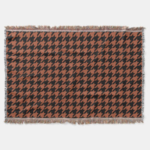 Brown Black Houndstooth Check Deken