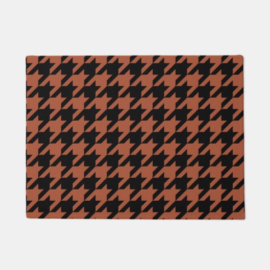 Brown Black Houndstooth Check Deurmat (Voorkant)