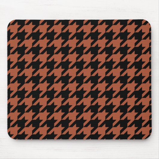 Brown Black Houndstooth Check Muismat (Voorkant)