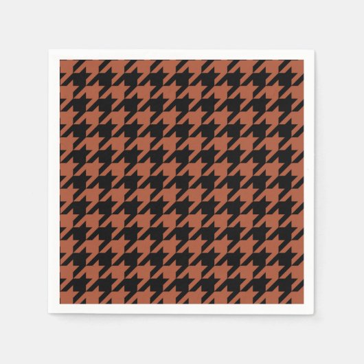 Brown Black Houndstooth Check Servet (Voorkant)