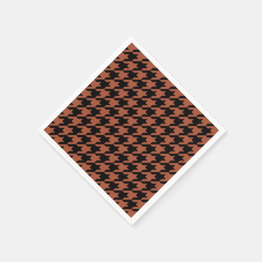 Brown Black Houndstooth Check Servet (Hoek)