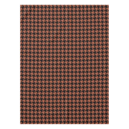 Brown Black Houndstooth Check Tafelkleed (Voorkant)