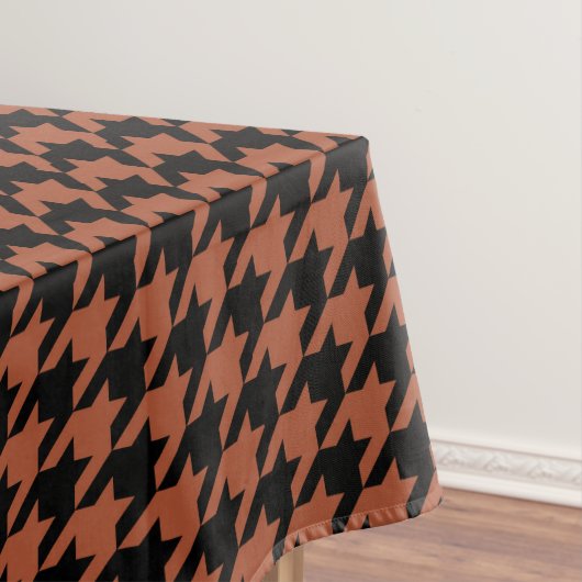 Brown Black Houndstooth Check Tafelkleed (Voorbeeld)