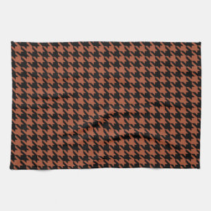 Brown Black Houndstooth Check Theedoek