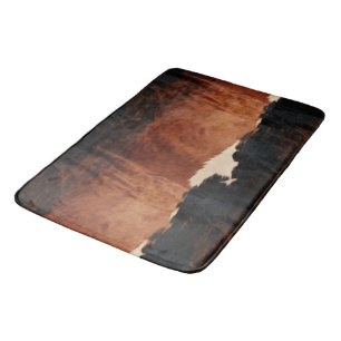 Brown Black Southwest Faux Koeienhuid Badmat
