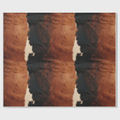Brown Black Southwest Faux Koeienhuid Cadeaupapier (Vlak)
