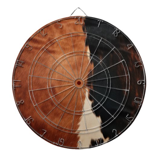 Brown Black Southwest Faux Koeienhuid Dartbord (Voorkant)